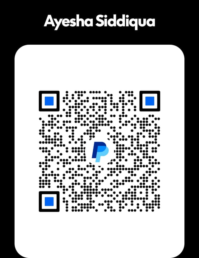 PayPal QR Code — Ayesha Siddiqua (Vibelift Global)